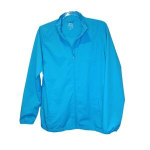 Slazenger Womens Aqua Golf Packable Windbreaker Size M Portable Raincoat Pocket